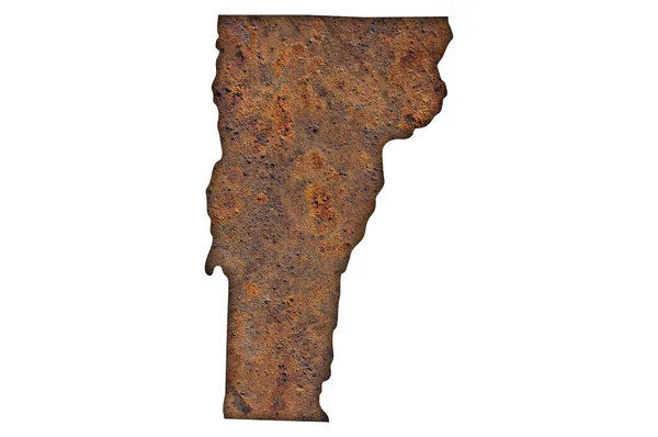 Mapa de Vermont en metal oxidado — Foto de Stock
