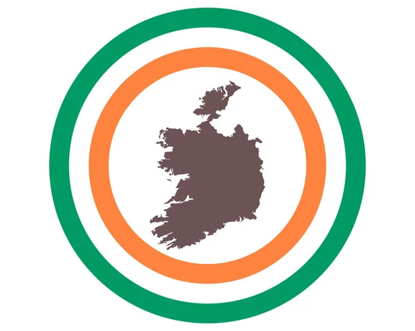 Landkarte von Irland im Hintergrund mit Flagge — Stockvektor