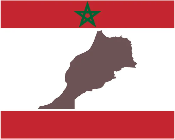 Landkarte von Marokko im Hintergrund mit Flagge — Stockvektor