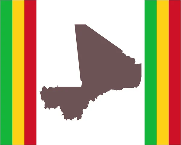 Carte du Mali sur fond avec drapeau — Image vectorielle