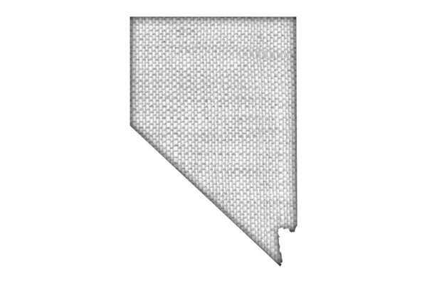 Karta över Nevada på gammalt linne — Stockfoto