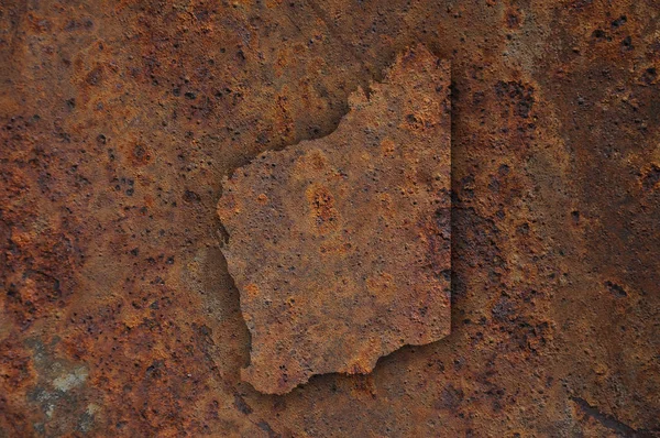 西澳大利亚州锈蚀金属地图 — 图库照片