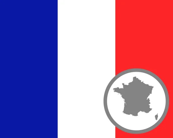 French flag and map — Stock Vector