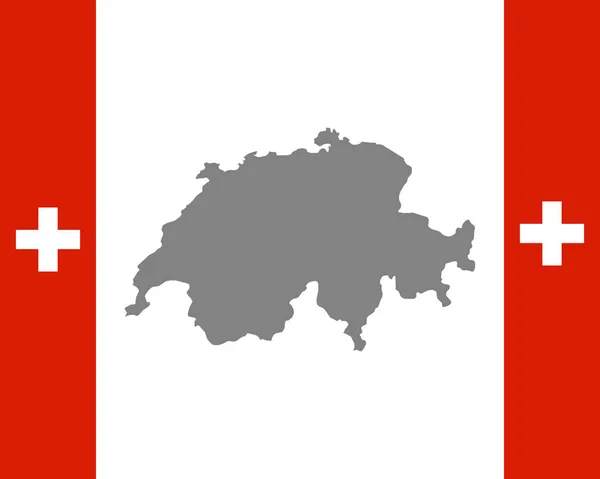 Drapeau de la Suisse et carte — Image vectorielle