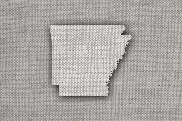 Carte de l'Arkansas sur vieux draps — Photo