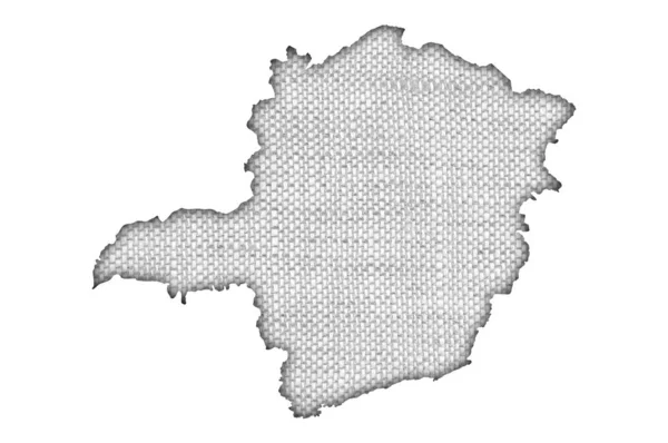 Карта Минас-Жерайс на старом постельном белье — стоковое фото