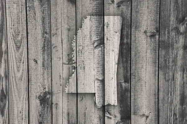 Kaart van Mississippi op verweerd hout — Stockfoto