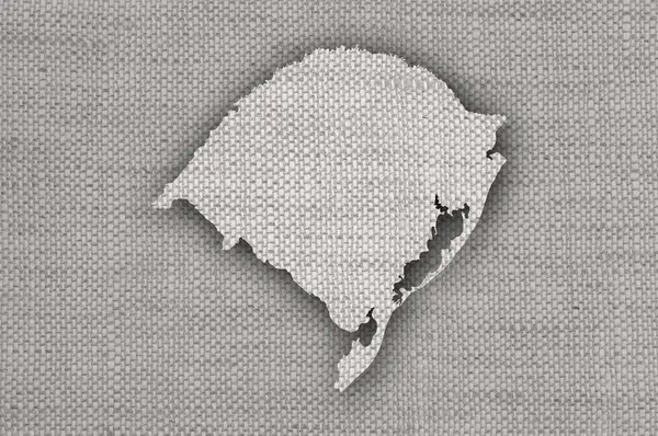 Карта Ріо - Гранді - ду - Сул на старому полотні. — стокове фото
