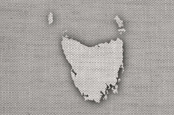Карта Тасманії на старому лляному полотні. — стокове фото