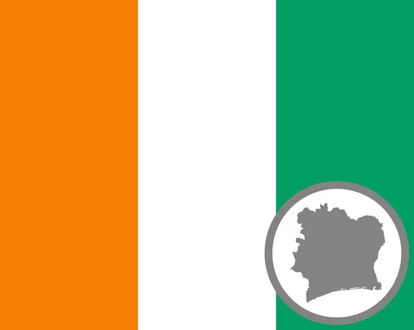 Flaga i mapa Wybrzeża Kości Słoniowej — Wektor stockowy