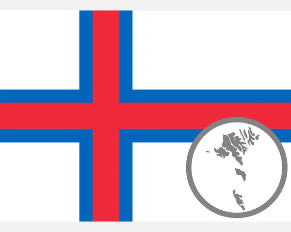 Vlajka a mapa Faerských ostrovů — Stockový vektor