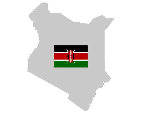 Flaga i mapę z Kenii — Wektor stockowy
