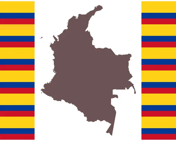 Χάρτης της Κολομβίας σε φόντο με σημαία — Διανυσματικό Αρχείο