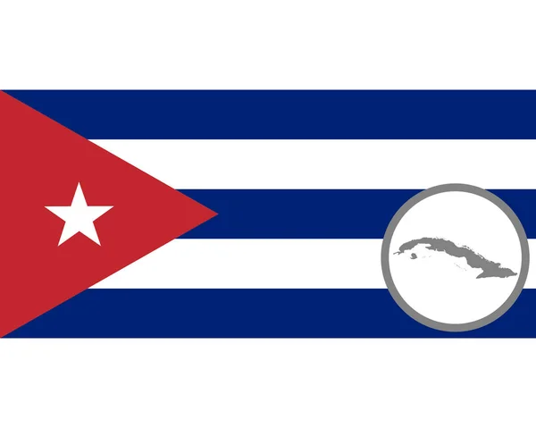 Bandiera e mappa di Cuba — Vettoriale Stock