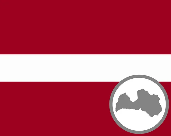 Vlag en de kaart van Letland — Stockvector