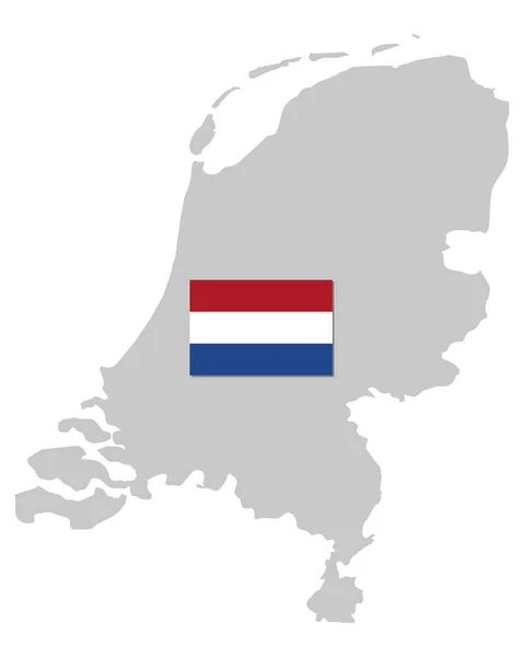 Flagge und Karte der Niederlande — Stockvektor
