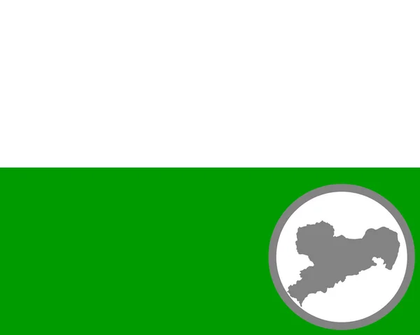 ザクセン州の旗と地図 — ストックベクタ