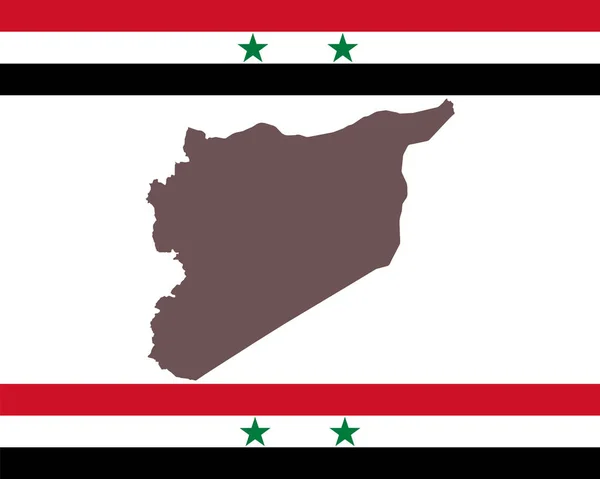 Carte de la Syrie sur fond avec drapeau — Image vectorielle