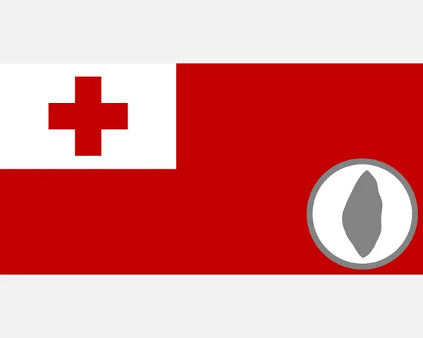 Bandeira e mapa de Tonga —  Vetores de Stock