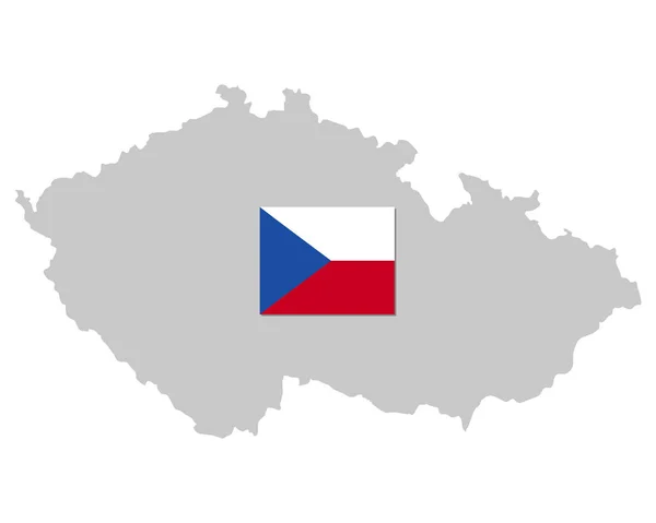 Vlag en kaart van Tsjechië — Stockvector