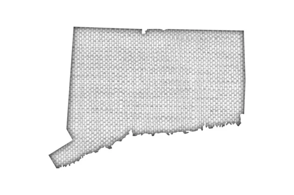 Carte du Connecticut sur les vieux draps — Photo