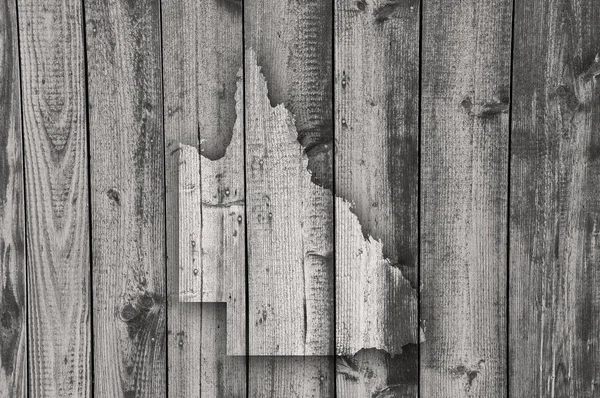 Mapa de Queensland na madeira weathered — Fotografia de Stock