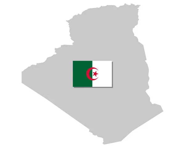 Flagga och karta över Algeriet — Stock vektor
