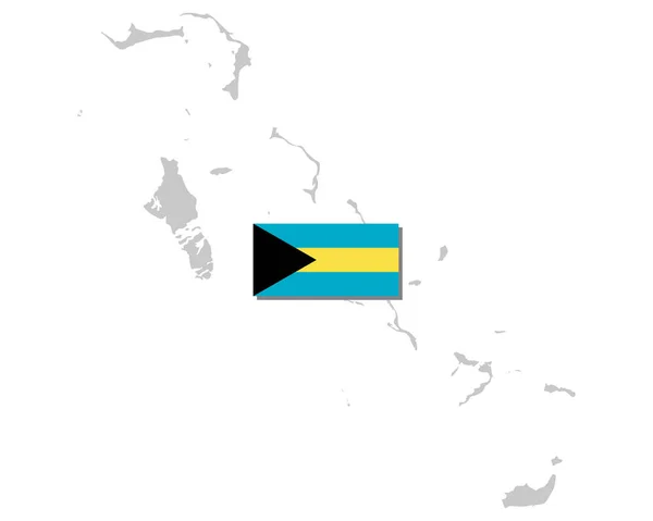 Vlag en kaart van de Bahama 's — Stockvector