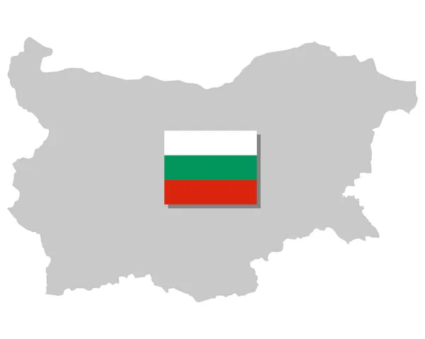 Vlag en de kaart van Bulgarije — Stockvector