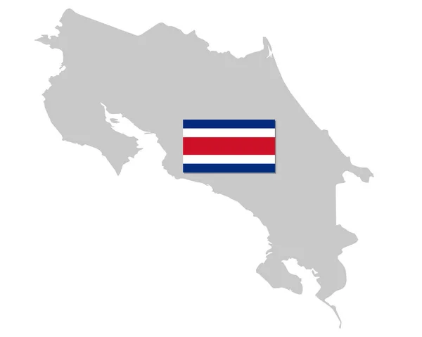 Drapeau et carte de Costa Rica — Image vectorielle