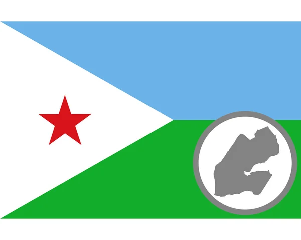 Flagge und Karte von Dschibuti — Stockvektor