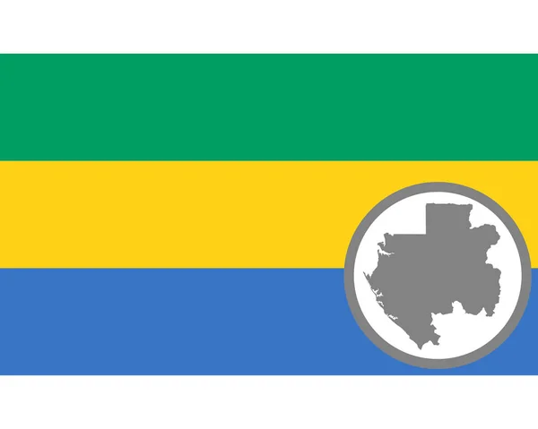 ธงและแผนที่ของ Gabon — ภาพเวกเตอร์สต็อก