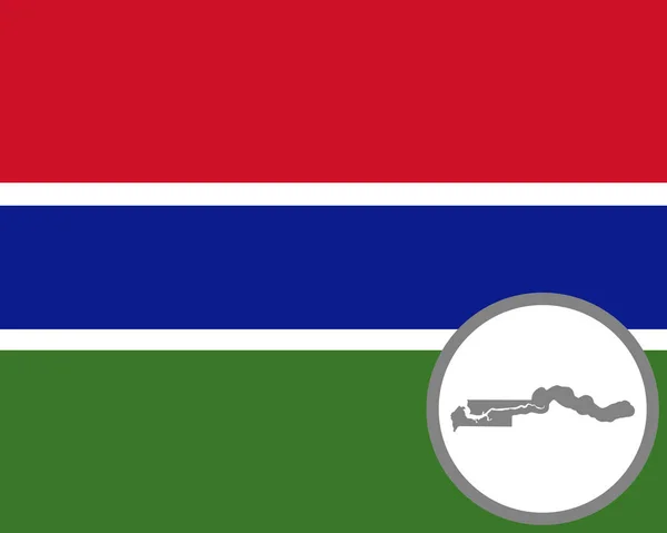 Bandera y mapa de Gambia — Archivo Imágenes Vectoriales