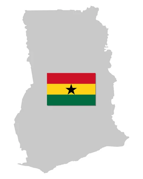 Vlajka a mapa ghana — Stockový vektor
