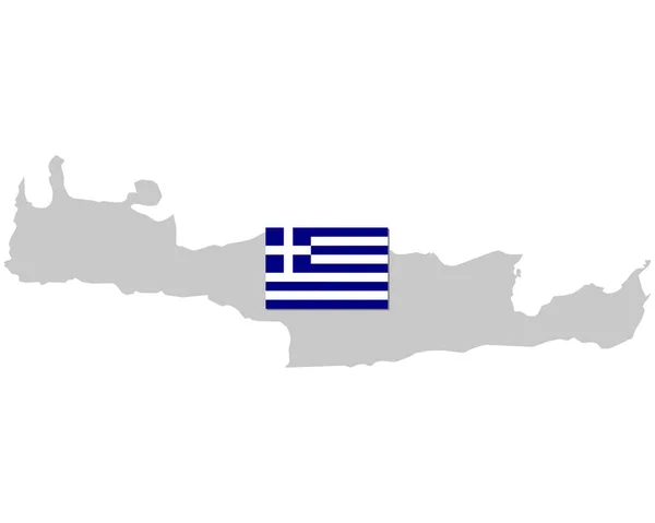 Σημαία και χάρτης της Κρήτης — Διανυσματικό Αρχείο