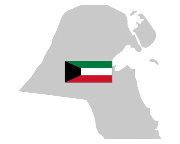 Flaga i mapa Kuwejtu — Wektor stockowy