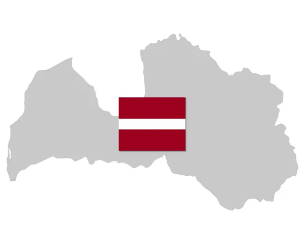 Bandeira e mapa de Letónia — Vetor de Stock