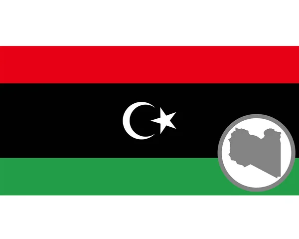 Vlag en kaart van Libië — Stockvector
