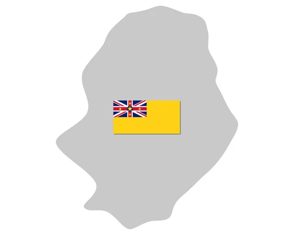 Bandera y mapa de Niue — Archivo Imágenes Vectoriales