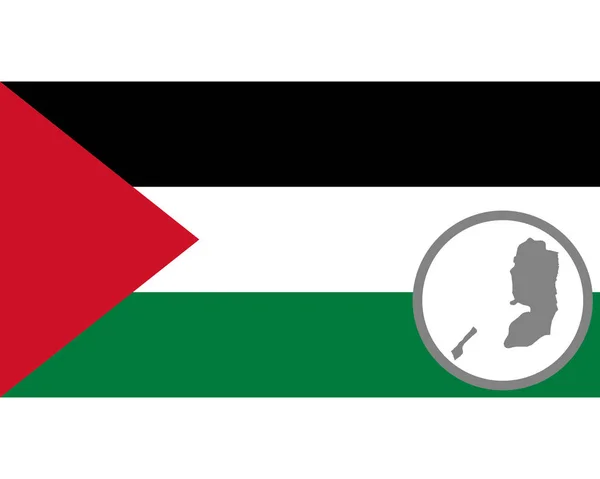 깃발 과 팔레스타인 지도 — 스톡 벡터