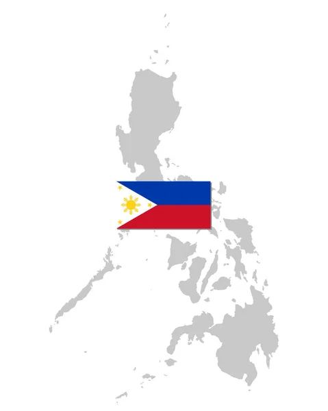 Drapeau et carte des Philippines — Image vectorielle