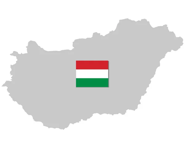 Bandera y mapa de Hungría — Vector de stock