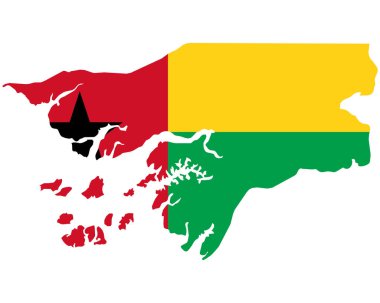 Gine Bissau haritasında bayrak