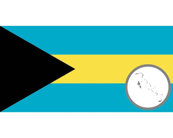 Vlag en kaart van de Bahama 's — Stockvector