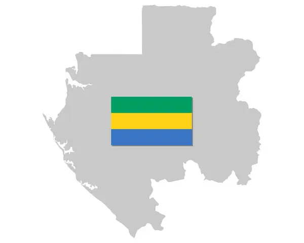 Drapeau et carte de Gabon — Image vectorielle