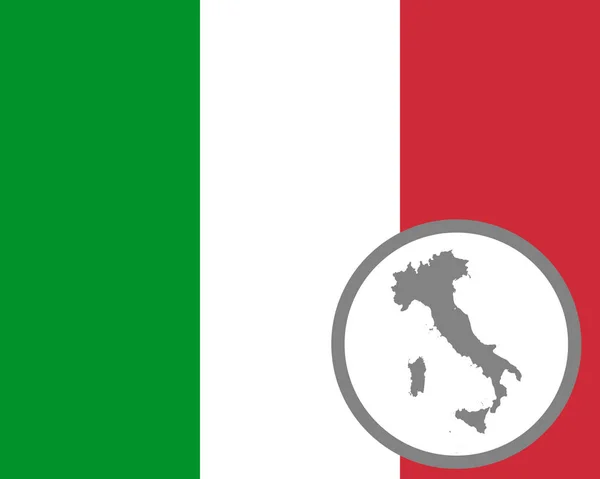 Bandeira e mapa italiano — Vetor de Stock