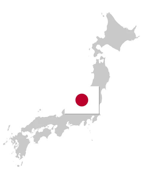 旗と地図o Japan — ストックベクタ