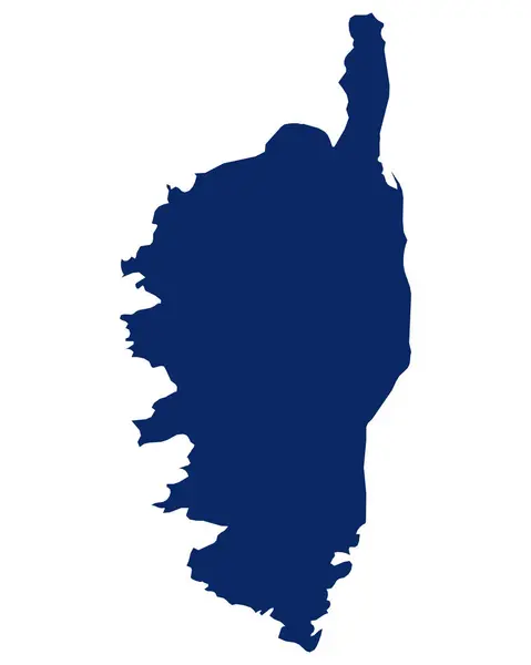 O mapa de Córsega na cor azul —  Vetores de Stock