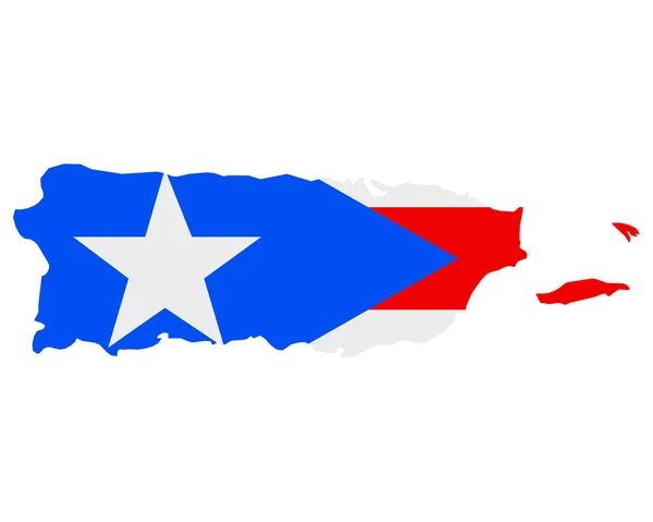 Bandeira no mapa de Porto Rico —  Vetores de Stock