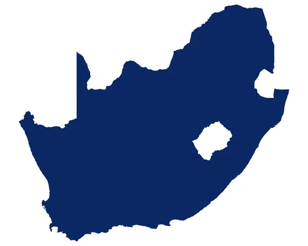 Mapa da África do Sul na cor azul — Vetor de Stock